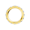 A magnificent 14k yellow gold eternity band featuring a continuous circle of 4.0 total carats of brilliant round-cut lab-grown diamonds