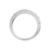 A modern 14k white gold channel-set ring showcasing a continuous row of premium round-cut lab-grown diamonds.