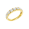 A sleek 14k yellow gold wedding band featuring 1.5 total carats of round-cut lab-grown diamonds in a secure channel-set 2/3 eternity style.