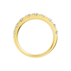 A sleek 14k yellow gold wedding band featuring 1.5 total carats of round-cut lab-grown diamonds in a secure channel-set 2/3 eternity style.