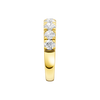 A sleek 14k yellow gold wedding band featuring 1.5 total carats of round-cut lab-grown diamonds in a secure channel-set 2/3 eternity style.