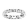 A brilliant 14k white gold eternity ring showcasing a continuous circle of premium round-cut diamonds in a modern twist-prong setting.
