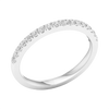 A refined 14k white gold half eternity ring showcasing a shimmering row of premium round-cut lab-grown diamonds for a sleek, monochromatic glow.