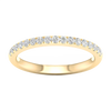 A delicate 14k yellow gold wedding band featuring 0.25 total carats of radiant round-cut lab-grown diamonds in a classic half eternity setting.