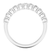 A brilliant 14k white gold half eternity ring showcasing a shimmering row of premium round-cut lab-grown diamonds.