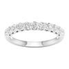 A brilliant 14k white gold half eternity ring showcasing a shimmering row of premium round-cut lab-grown diamonds.