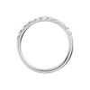 A slender 14k white gold half eternity ring showcasing a shimmering row of premium round-cut lab-grown diamonds.