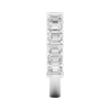A luxurious 14k white gold anniversary band showcasing a continuous row of premium 3.0cttw emerald-cut diamonds for a sophisticated, icy glow.