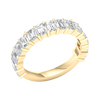 A breathtaking 14k yellow gold 2/3 eternity wedding band featuring 3.0 total carats of shimmering emerald-cut lab-grown diamonds.