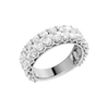 A breathtaking 14k yellow gold full eternity band featuring two rows of shimmering round-cut lab-grown diamonds totaling 3.0 carats.