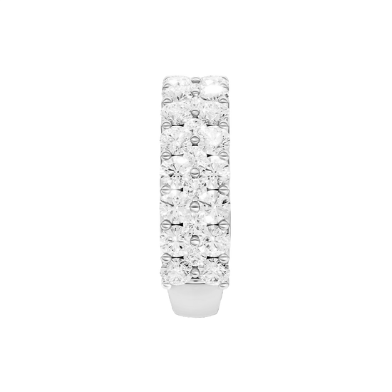 A breathtaking 14k yellow gold full eternity band featuring two rows of shimmering round-cut lab-grown diamonds totaling 3.0 carats.
