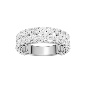 A breathtaking 14k yellow gold full eternity band featuring two rows of shimmering round-cut lab-grown diamonds totaling 3.0 carats.