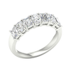 An angled view of a 14K white gold eternity ring, showcasing the magnificent line of diamonds.