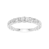 A brilliant 14k white gold 2/3 eternity ring showcasing a shimmering row of premium round-cut lab-grown diamonds.