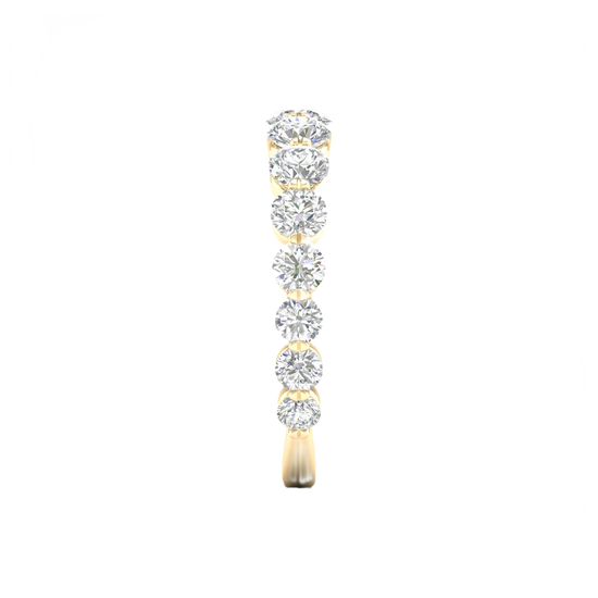 A luxurious 14k yellow gold 2/3 eternity wedding band featuring 1.5 total carats of graduated round-cut lab-grown diamonds.