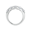 Close-up angled view of the 3.00 cttw Bold Luxe Five-Stone Diamond Band in Solid 14K White Gold, showcasing the high-wattage scintillation of the E-F VS+ stones and the smooth "1/2 Eternity" transition, perfect for stacking. Complete with Insured Free Shipping.