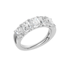 An angled view of a 14K white gold wide band ring, showcasing the clean, bold lines of the tapered diamonds.