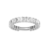 A sophisticated 14k white gold full eternity ring showcasing a seamless row of premium 2.3cttw emerald-cut diamonds for an icy, modern glow.