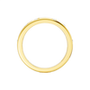 A high-polish 14k yellow gold dome ring by Amorati featuring scattered star and geometric insets with shimmering round-cut diamonds. Amorati’s signature F O U R T E E N T H Collection.