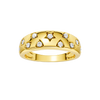 Solid 14K Yellow Gold Star Studded Diamond Dome Ring, 3.45g weighted celestial band with hand-set E-F VS+ lab diamonds and Insured Free Shipping by Amorati. Amorati’s signature F O U R T E E N T H Collection.