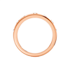 Interior back view of the Fourteenth Collection geometric studded diamond stackable ring crafted in rose gold, showcasing a smooth polished band with subtle diamond accents along the outer edge.