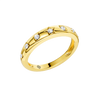 A slim 14k yellow gold stackable ring by Amorati featuring delicate star-shaped insets with shimmering round lab-grown diamonds. Amorati’s signature F O U R T E E N T H Collection.