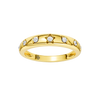 A slim 14k yellow gold stackable ring by Amorati featuring delicate star-shaped insets with shimmering round lab-grown diamonds. Amorati’s signature F O U R T E E N T H Collection.