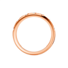 Interior back view of the Fourteenth Collection micro studded diamond stackable thin ring crafted in rose gold, showcasing a smooth polished band with subtle diamond accents along the outer edge.