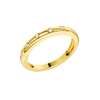 A bold, high-polish 14k yellow gold statement ring by Amorati featuring scattered star and geometric insets with shimmering round-grown diamonds. Amorati’s signature F O U R T E E N T H Collection.