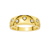 A bold, high-polish 14k yellow gold statement ring from the Amorati Fourteen Collection, featuring scattered star and geometric insets with shimmering round lab-grown diamonds.