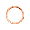 Interior back view of the Fourteenth Collection star studded diamond ring crafted in rose gold, showcasing a smooth polished interior band with diamond accents visible along the outer edge.