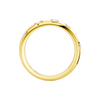 A thick, high-polish 14k yellow gold wide statement band from the Amorati Fourteen Collection, featuring scattered star insets and shimmering round lab-grown diamonds.