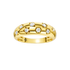 A thick, high-polish 14k yellow gold wide statement band from the Amorati Fourteen Collection, featuring scattered star insets and shimmering round lab-grown diamonds.