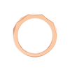 A high-polish 14k rose gold geometric stackable ring by Amorati, featuring a unique multi-angled design. Amorati’s signature F O U R T E E N T H Collection