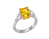 Soleil 2.9 cttw Radiant Cut Canary Yellow & White Trilogy Engagement Ring