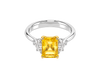 Soleil 2.9 cttw Radiant Cut Canary Yellow & White Trilogy Engagement Ring