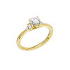 An angled view of a 14K yellow gold ring, showcasing the brilliant arrangement of the jewels.